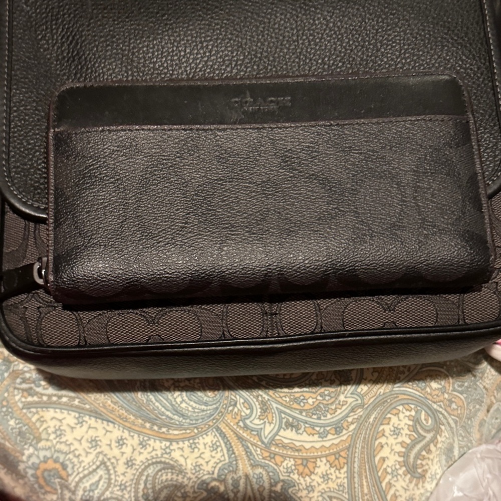Coach Black and Gray Messenger Crossbody Bag - Picture 4 of 9